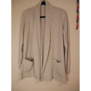 Cyrus Womens Gray Heather Open Front Shawl Collar Cardigan Sweater Size M